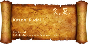 Katra Rudolf névjegykártya